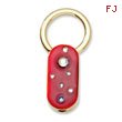 Gold-tone Red Enamel With Crystals Key Fob