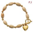 Gold-Tone Riverstone With Heart Charm 7.25