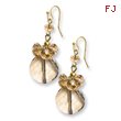 Gold-tone Yellow Crystal Round Drop Earrings