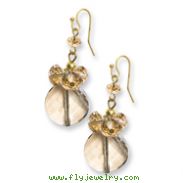 Gold-tone Yellow Crystal Round Drop Earrings