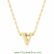 Golden Initial V Pendant