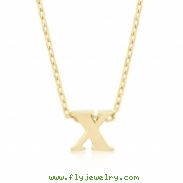 Golden Initial X Pendant