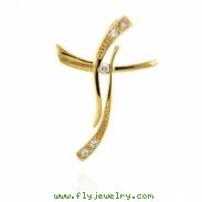 Golden Wavy Cross Pendant