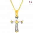 Goldtone Baguette Cross