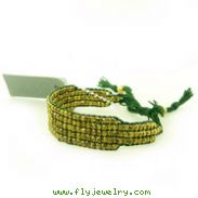 Green and Gold Bead Wrap Bracelet