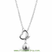 Heart Pearl Drop Necklace