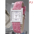 Ladies Charles Hubert Diamond Bezel Pink Leather Band Watch ring