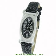 Ladies' Charles Hubert Premium Collection Black Dial & Band Diamond Watch