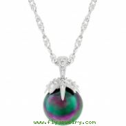 Leafed Tahitian Pearl Pendant