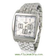 Men's Charles Hubert Stainless Steel Square Dial Chronograph Watch