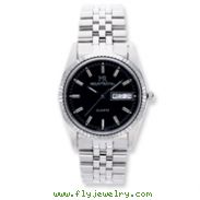 Men's Mountroyal Black Dial Stainless Steel Water Resistant Watch