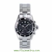 Mens Mountroyal Stainless Steel Black Dial Chronograph Divers Watch