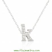 Micro-Pave Initial K Pendant