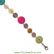 Multicolored Hamba Wood & Sequin 7.25" Bracelet