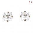 Nickel Pair Inverness Palladium Plated Square Faceted Cubic Zirconia Earring