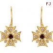 PAIR Genuine Mozambique And Diamond Earrings