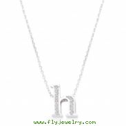 Pave Initial H Pendant
