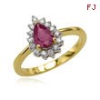Pear Ruby And Diamond Ring
