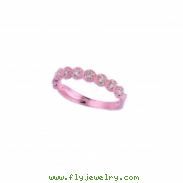 Pink gold diamond stack ring