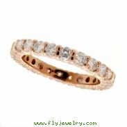 Pink gold eternity diamond ring