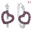 Pink Sapphire & Diamond Earrings White Gold