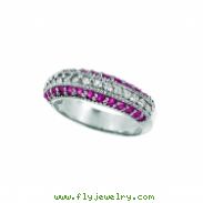 Pink Sapphire & Diamond Fashion Ring, 14K White Gold