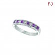 Pink Sapphire And Diamond Ring, 14K White Gold Stackable