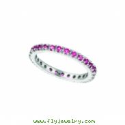 Pink Sapphire Eternity Guard Ring, 14K White Gold