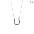Pink Sapphire Horseshoe Pendant Necklace