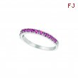 Pink Sapphire Stackable Ring, 14K White Gold