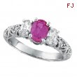 Pink Sapphire Three Stone Diamond Engagement Ring