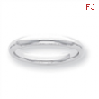 Platinum 3mm Half-Round Comfort Fit Lightweight Band ring
