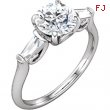 Platinum Engagement Semi-Mount with Head Round 07.40 MM NONE Polished 1/3CTW DIA SEMI-MOUNT ENG RING