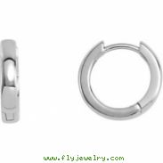 Platinum PAIR 14.00 MM Polished HINGED EARRING