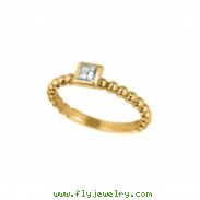 Princess cut diamond bezel set ring