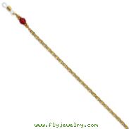 Red Crystal Bead Eyeglass Holder Gold-Tone 30" Chain