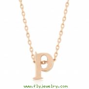 Rose Gold Initial P Pendant