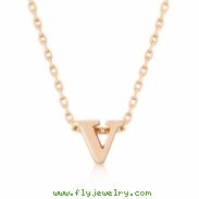 Rose Gold Initial V Pendant