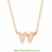 Rose Gold Initial W Pendant