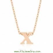 Rose Gold Initial X Pendant