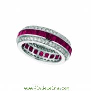 Ruby and Diamond Eternity Band Ring