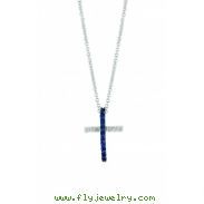 Sapphire & diamond cross necklace