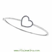 Sapphire & Diamond Heart Bangle 