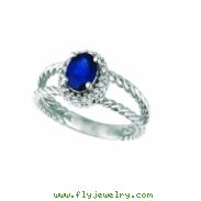 Sapphire & diamond oval ring