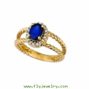 Sapphire & diamond oval ring