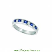 Sapphire and Diamond Princess Cut Band Ring