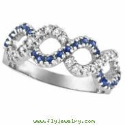 Sapphire and Diamond Swirl Ring