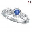 Sapphire Bezel Ring with Diamond
