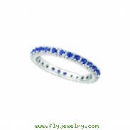 Sapphire Eternity Guard Ring, 14K White Gold