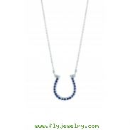 Sapphire Horseshoe Pendant Necklace